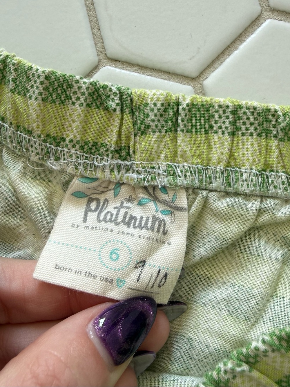 Plaid Ruffle Hem Matilda jane platinum Shorts in Light Green - Picture 5 of 6